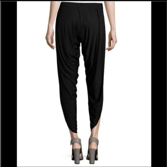 Haute Hippie Unique Draped Black Slit Leg Pants - Picture 3 of 16